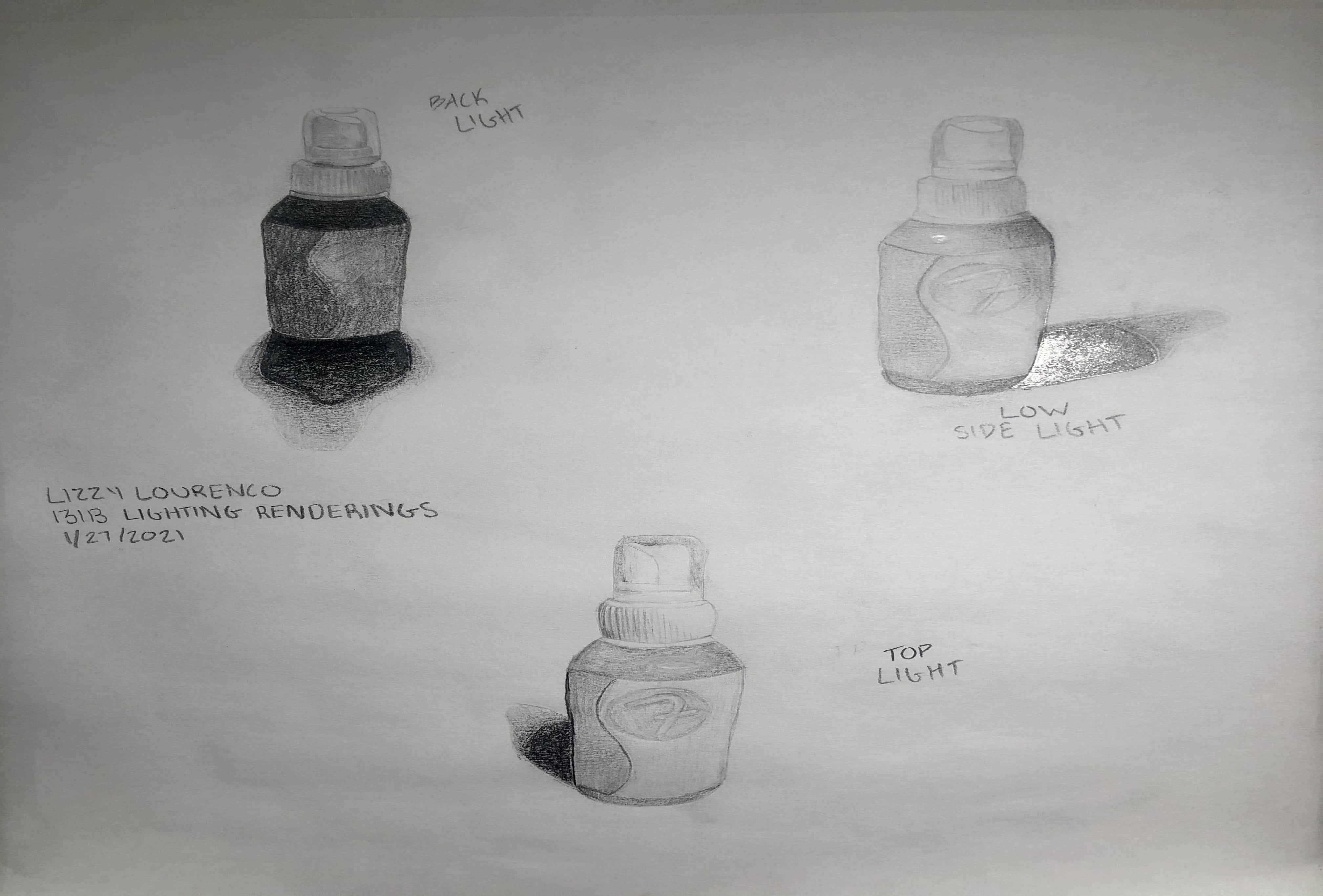 BOTTLES IN LIGHT SKETCHES